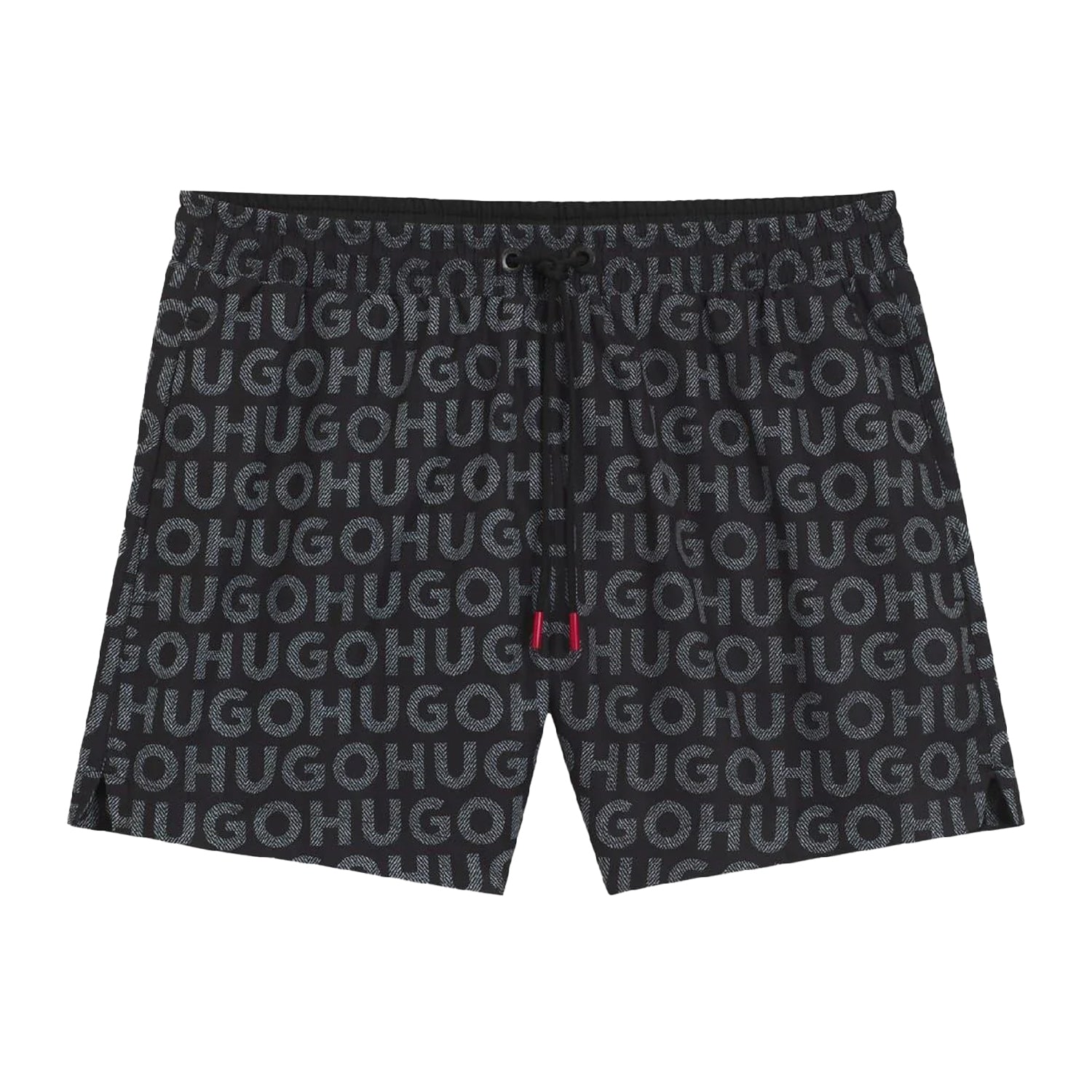 Black - Front - Hugo Mens Tortuga Logo Printed Swim Shorts