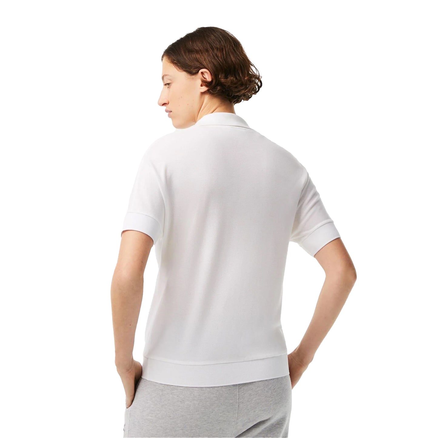 White - Back - Lacoste Womens-Ladies Loose Fit Polo Shirt