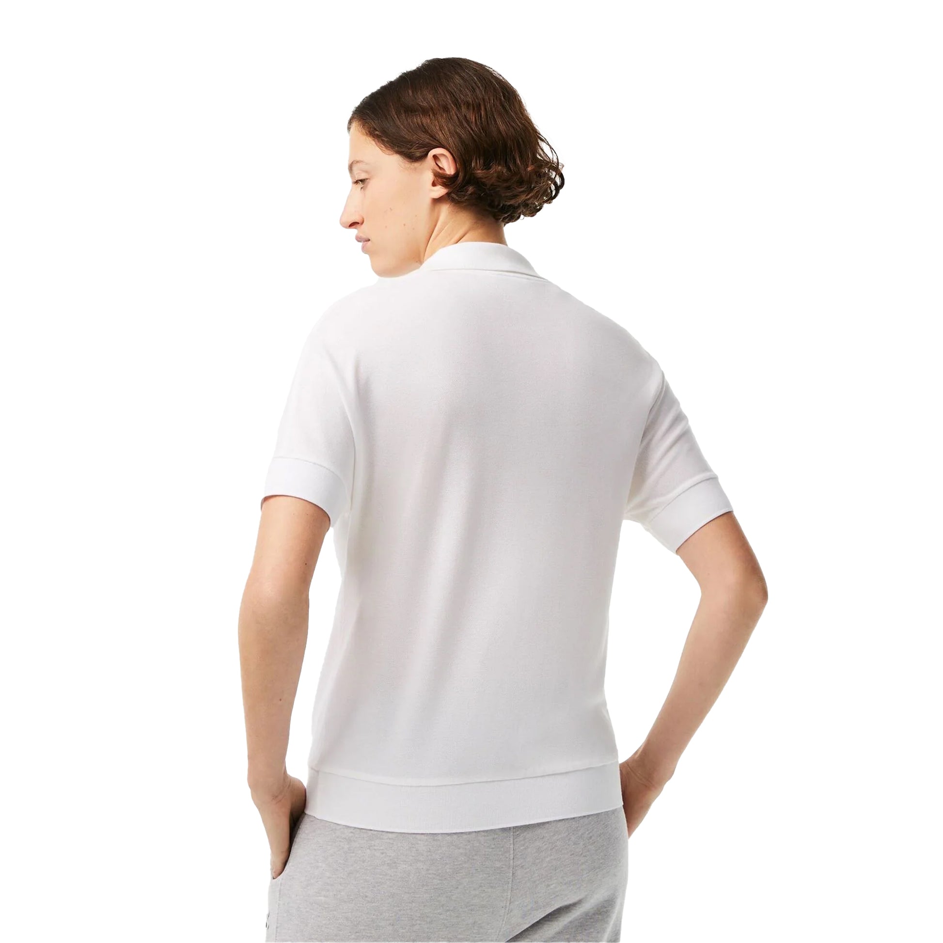 White - Back - Lacoste Womens-Ladies Loose Fit Polo Shirt