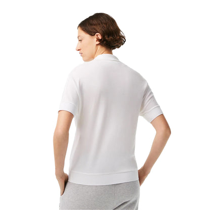 White - Back - Lacoste Womens-Ladies Loose Fit Polo Shirt