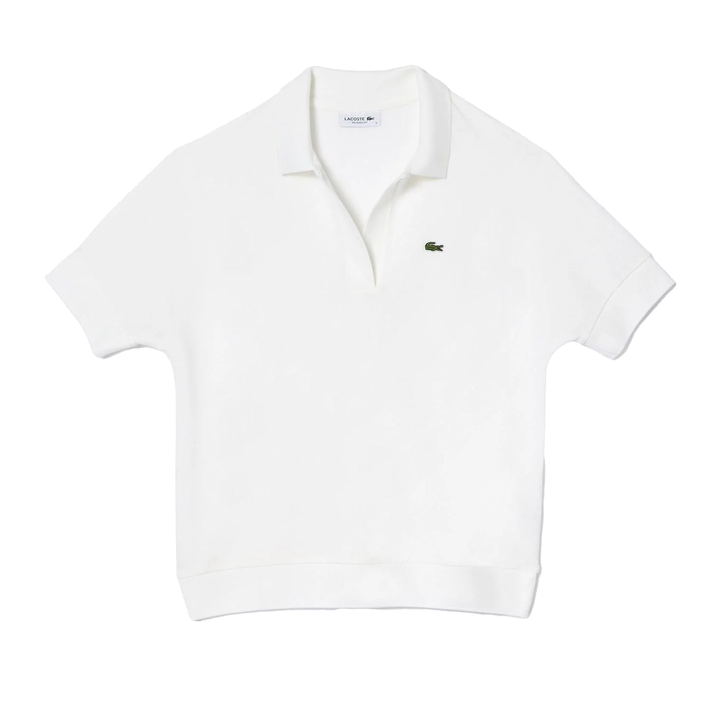 White - Front - Lacoste Womens-Ladies Loose Fit Polo Shirt