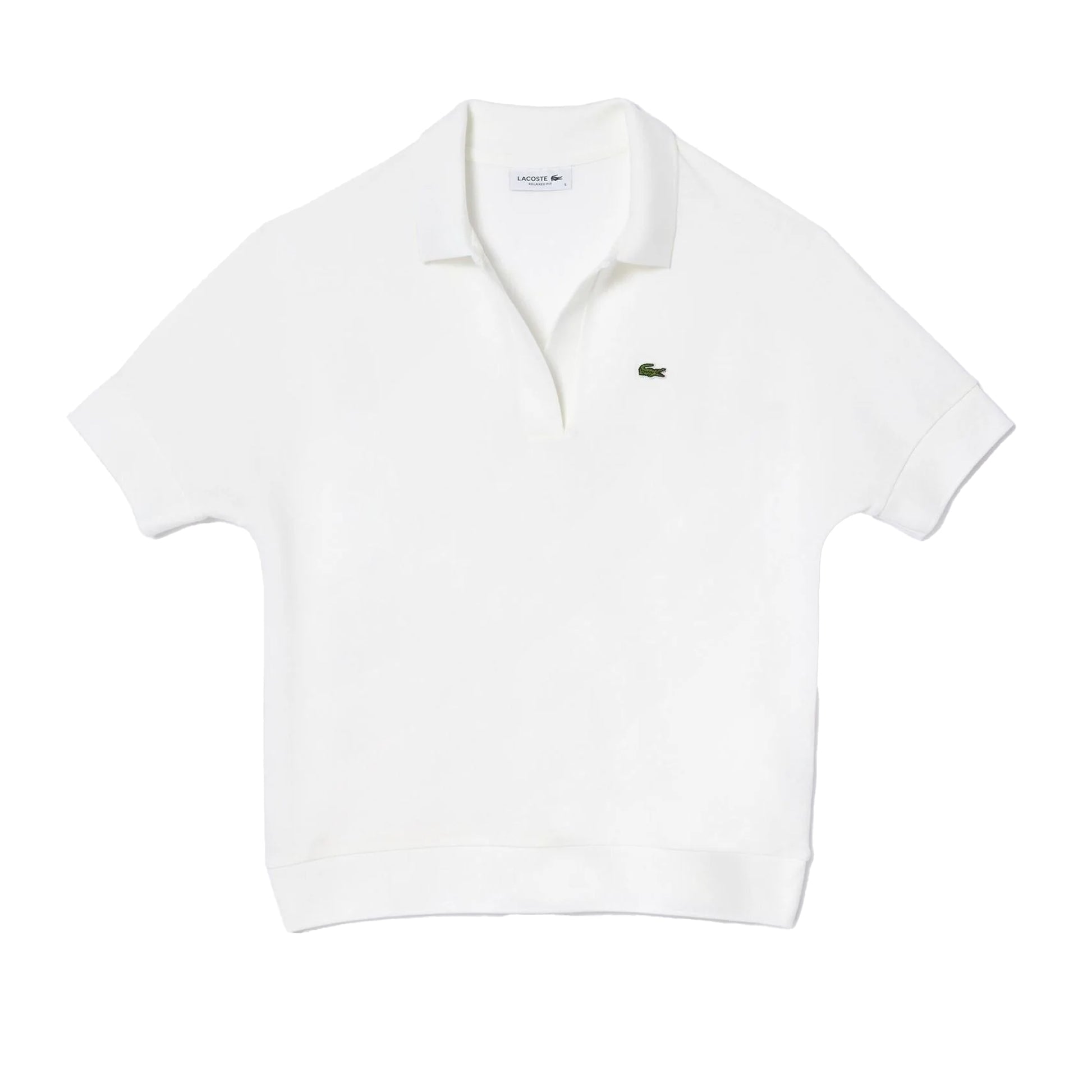 White - Front - Lacoste Womens-Ladies Loose Fit Polo Shirt