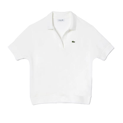 White - Front - Lacoste Womens-Ladies Loose Fit Polo Shirt