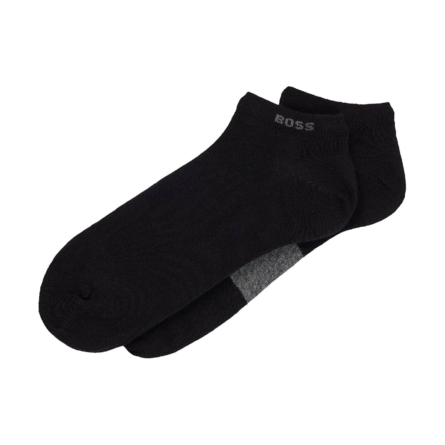 Black - Front - Boss Mens Logo Ankle Socks (Pack of 2)