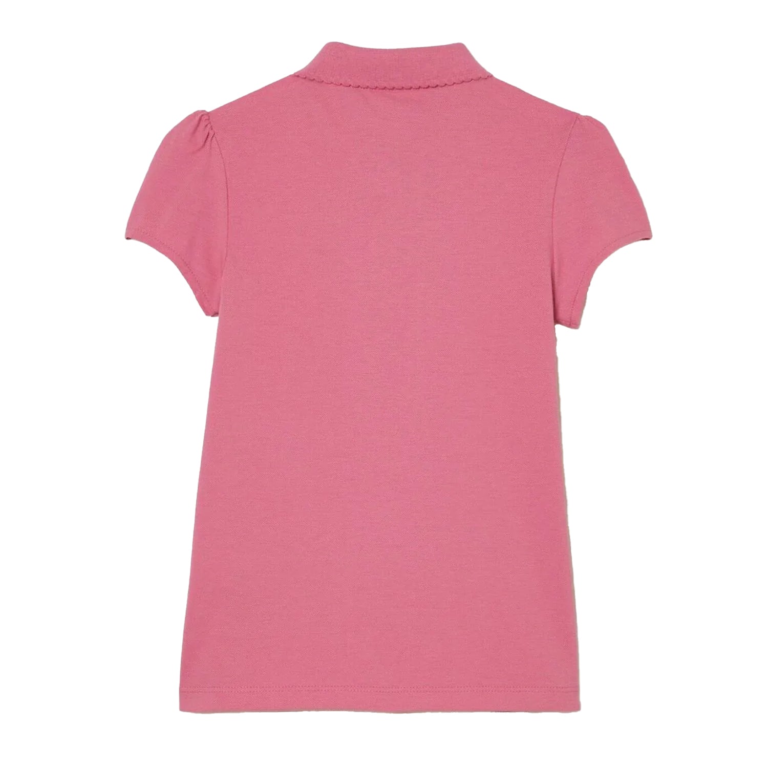 Pink - Back - Lacoste Childrens-Kids Scalloped Mini Collared Polo Shirt