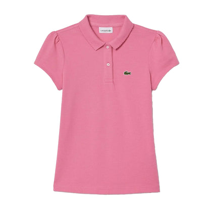 Pink - Front - Lacoste Childrens-Kids Scalloped Mini Collared Polo Shirt