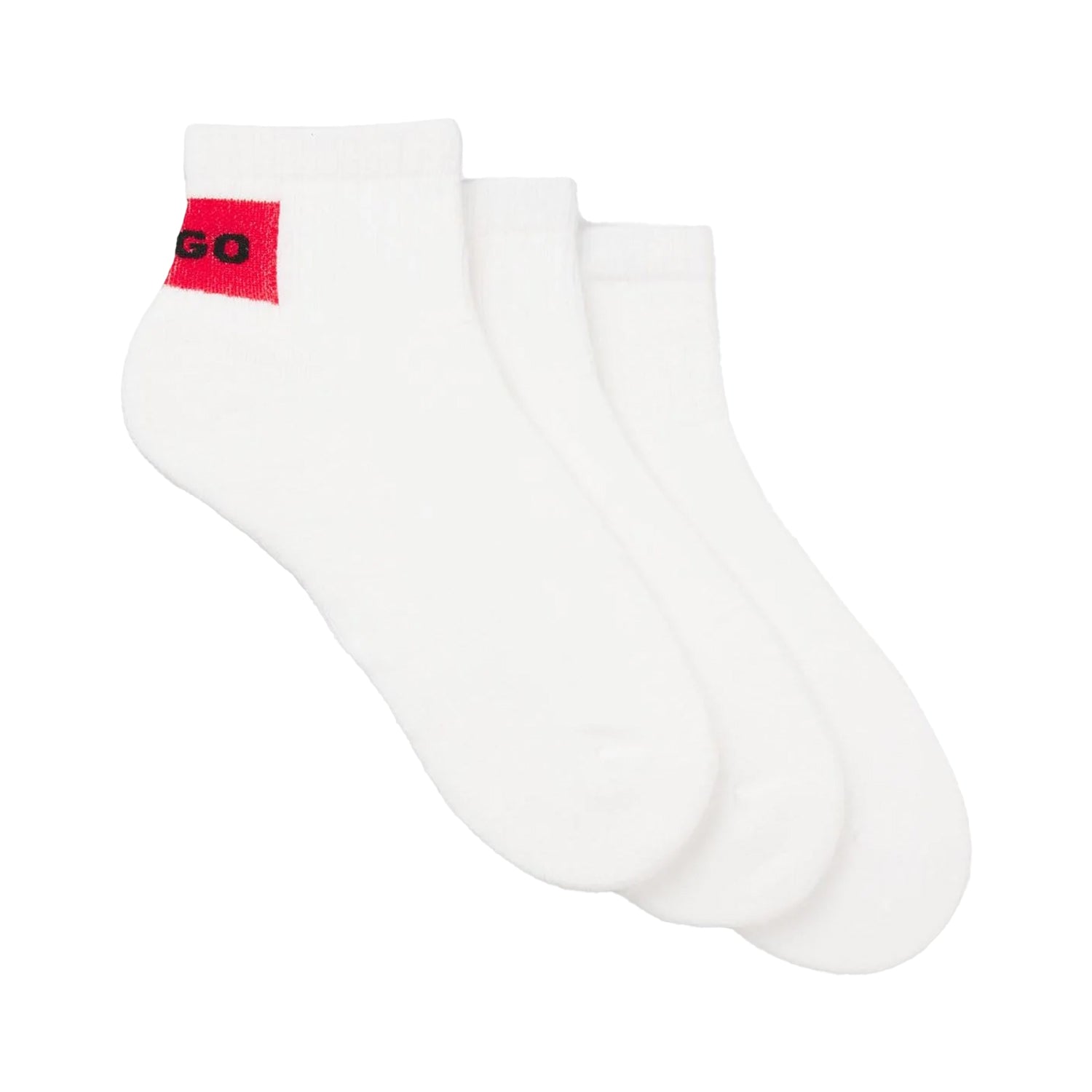 White - Back - Hugo Mens Logo Ankle Socks (Pack of 3)