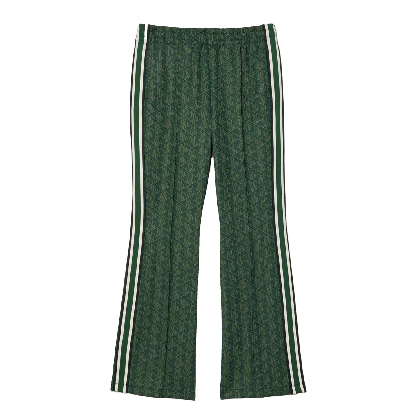 Green - Front - Lacoste Womens-Ladies Monogram Flared Leg Sweatpants
