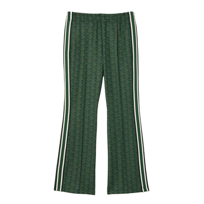 Green - Front - Lacoste Womens-Ladies Monogram Flared Leg Sweatpants