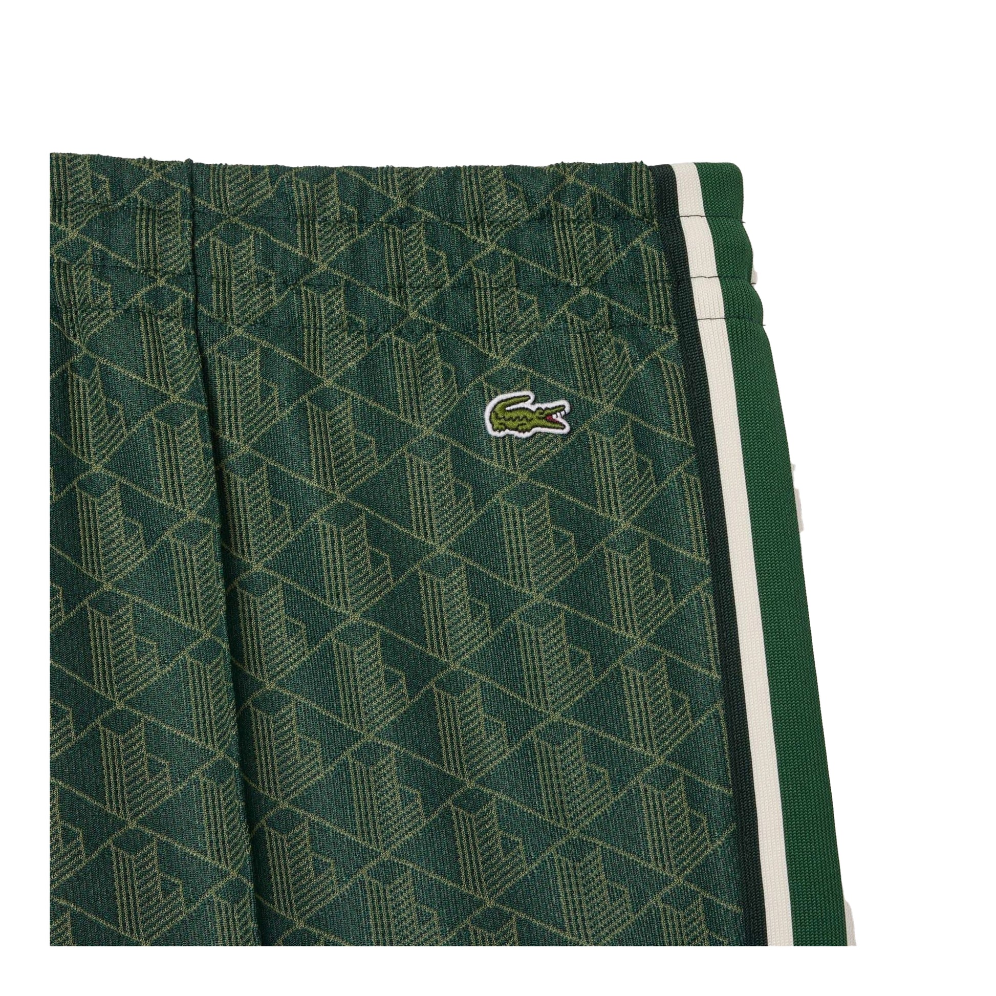 Green - Back - Lacoste Womens-Ladies Monogram Flared Leg Sweatpants