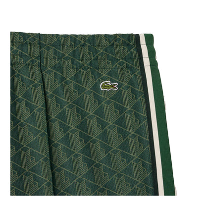 Green - Back - Lacoste Womens-Ladies Monogram Flared Leg Sweatpants