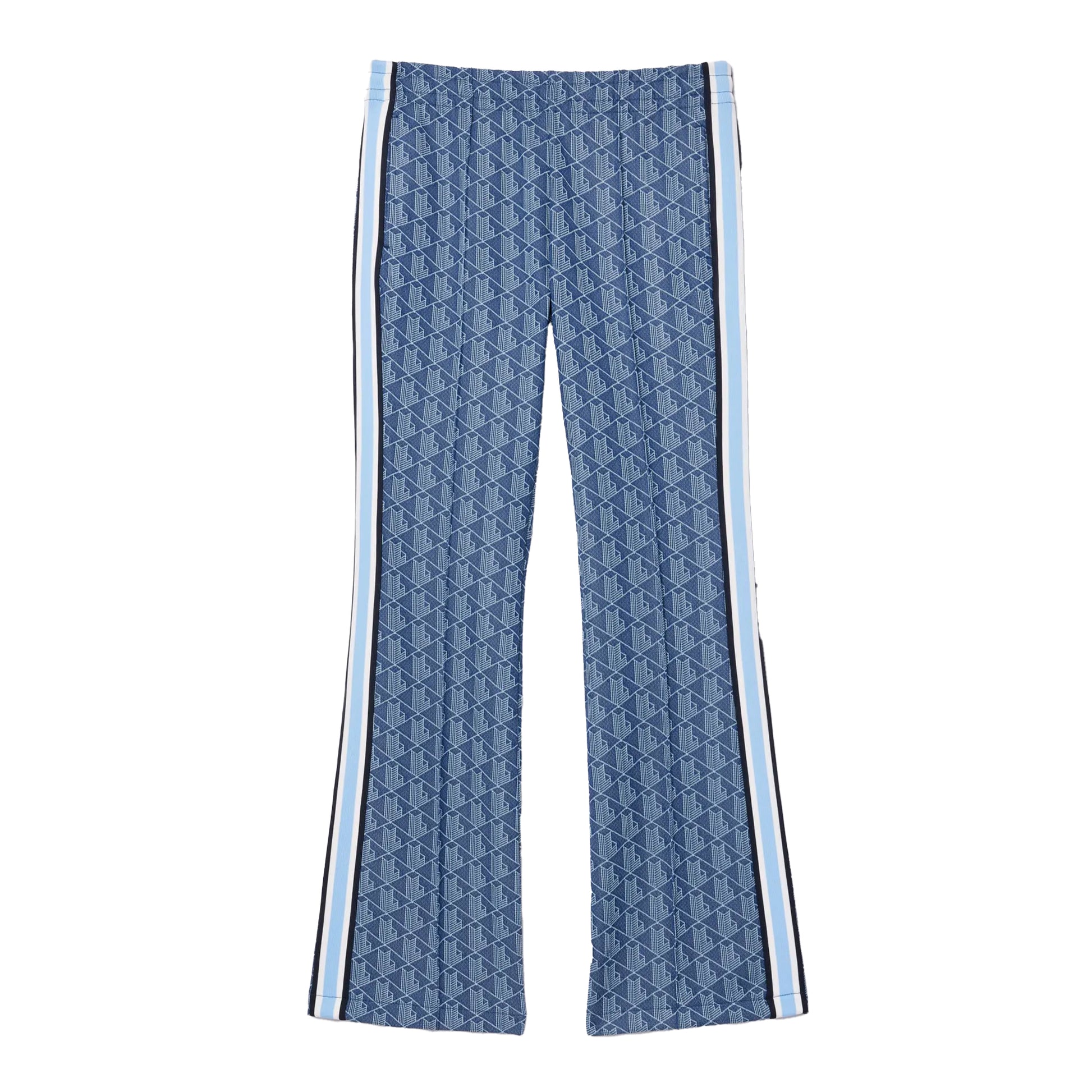 Blue - Front - Lacoste Womens-Ladies Monogram Flared Leg Sweatpants