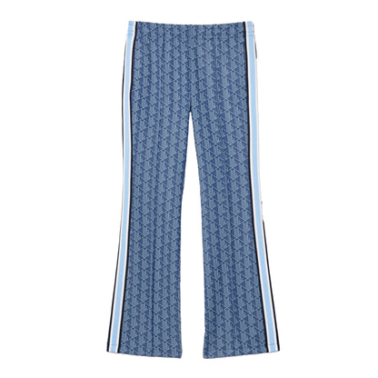 Blue - Front - Lacoste Womens-Ladies Monogram Flared Leg Sweatpants