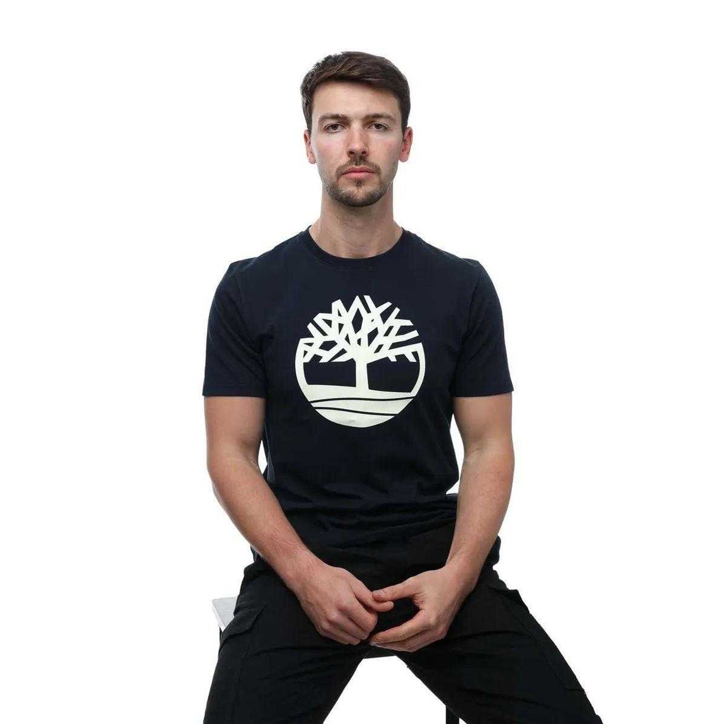 Navy - Lifestyle - Timberland Mens Tree Logo Short-Sleeved T-Shirt