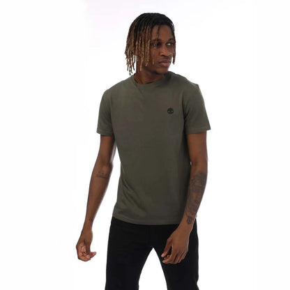 Khaki Green - Back - Timberland Mens Dunstan River Crew Neck T-Shirt