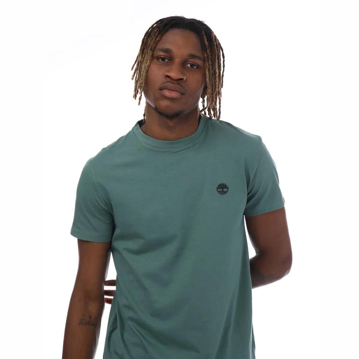 Green - Side - Timberland Mens Dunstan River Crew Neck T-Shirt