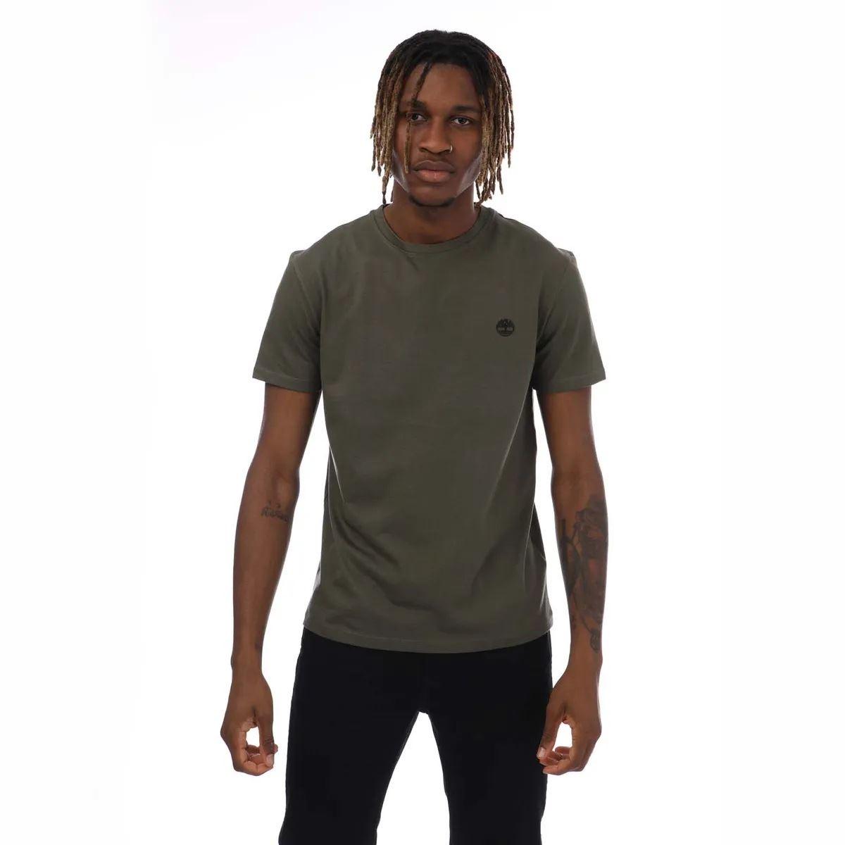 Khaki Green - Front - Timberland Mens Dunstan River Crew Neck T-Shirt
