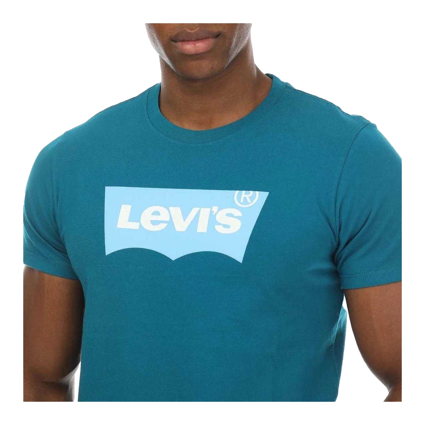 Teal - Side - Levis Mens Graphic Crew Neck T-Shirt