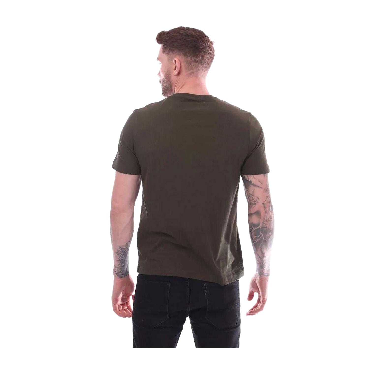 Olive - Back - Farah Mens Dean Short-Sleeved T-Shirt