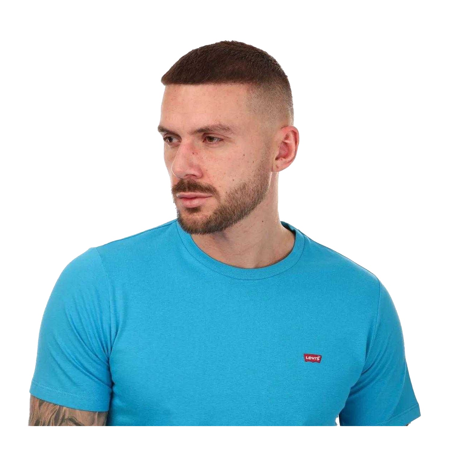 Blue - Side - Levis Mens Classic Housemark T-Shirt
