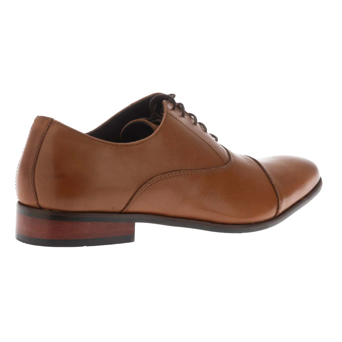 Brown - Back - Dune London Mens Stormy Leather Derby Shoes