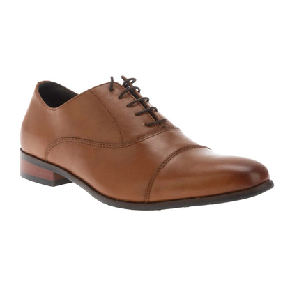 Brown - Front - Dune London Mens Stormy Leather Derby Shoes