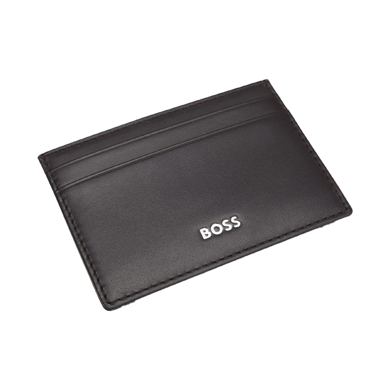 Brown - Side - Hugo Boss Randy Leather Card Holder