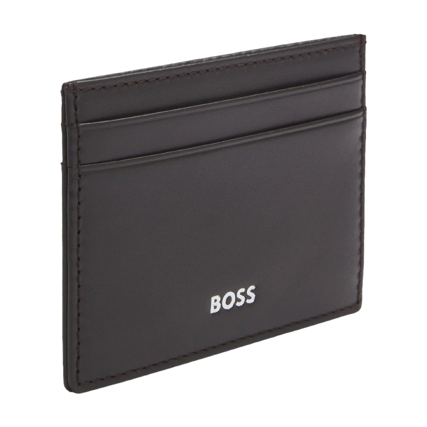 Brown - Front - Hugo Boss Randy Leather Card Holder