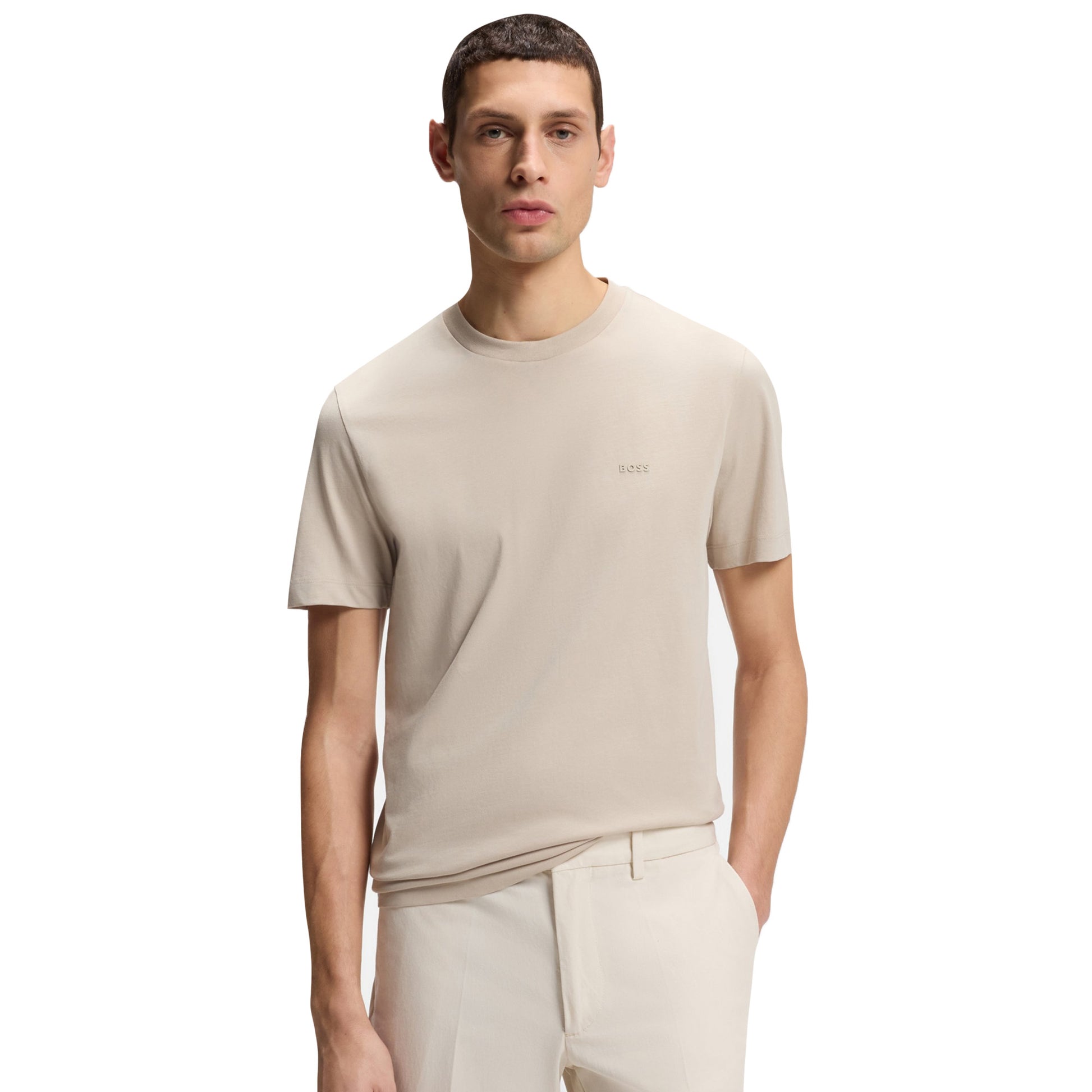 White - Lifestyle - Boss Mens Thompson 01 T-Shirt