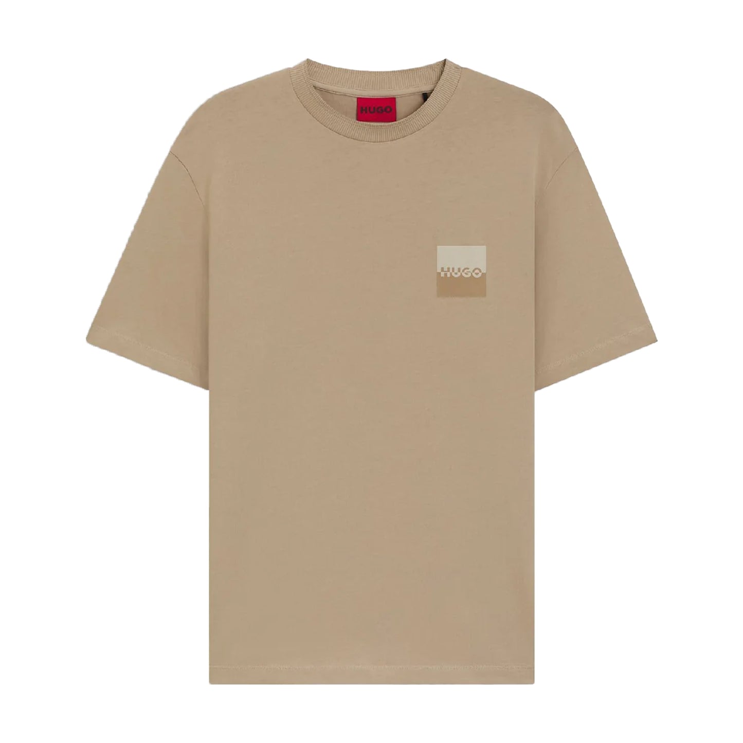 Beige - Front - Hugo Mens Dusplito Split Logo T-Shirt