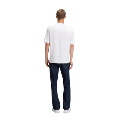 White - Back - Hugo Mens Nieros Patch Logo T-Shirt