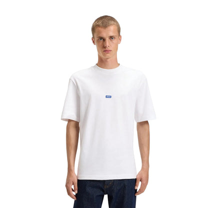 White - Lifestyle - Hugo Mens Nieros Patch Logo T-Shirt