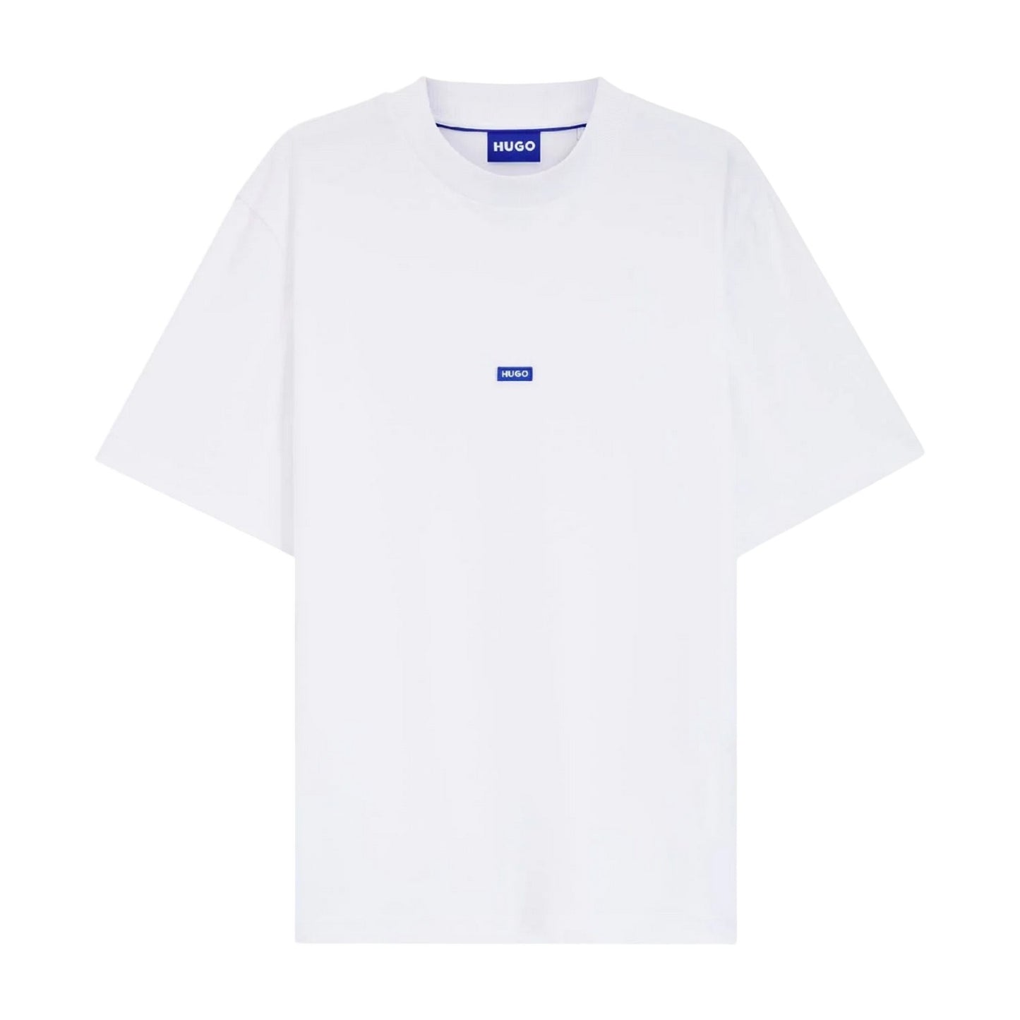 White - Front - Hugo Mens Nieros Patch Logo T-Shirt