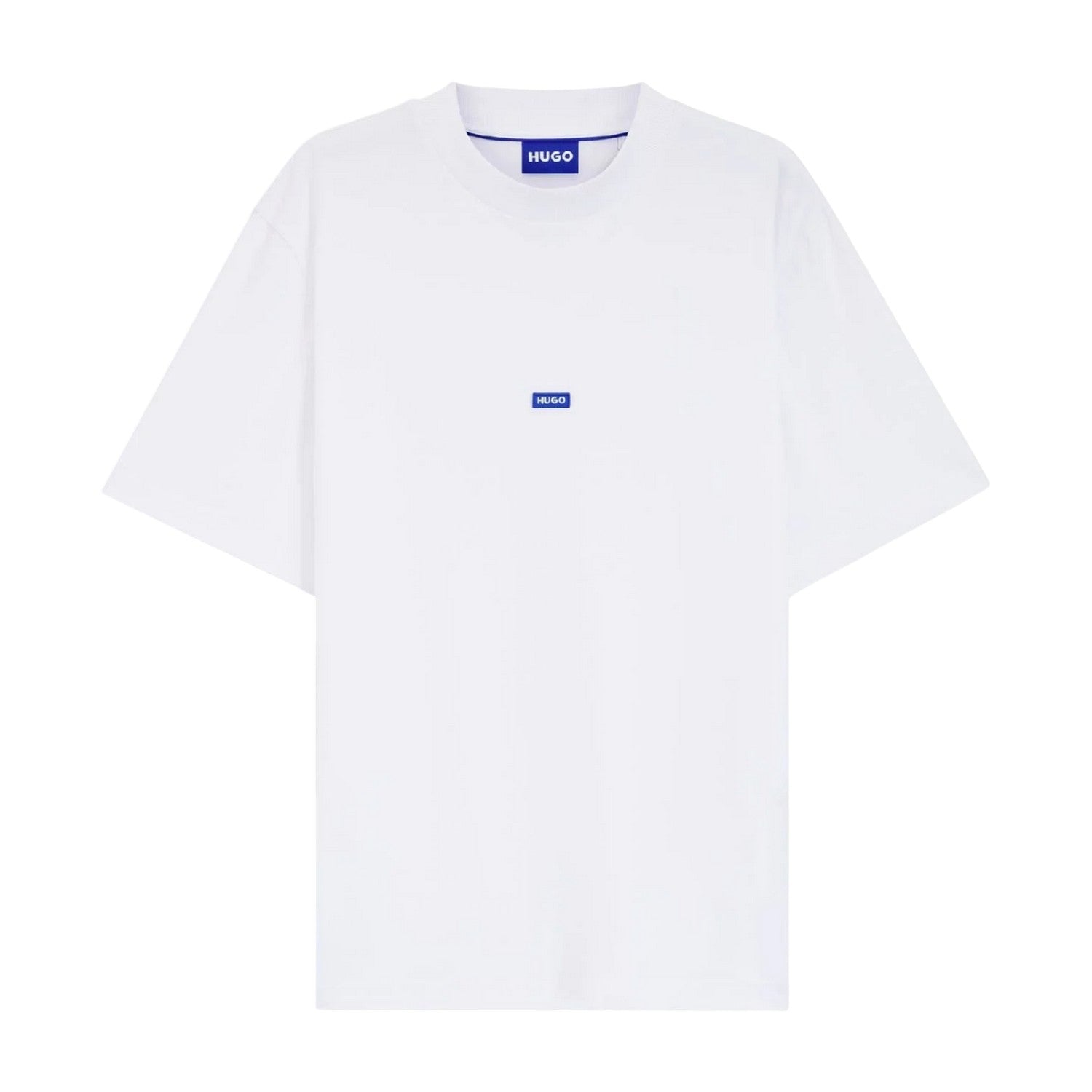 White - Front - Hugo Mens Nieros Patch Logo T-Shirt