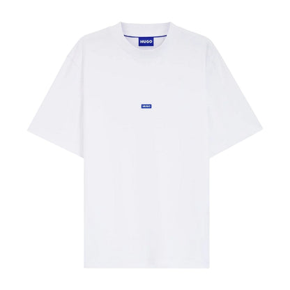 White - Front - Hugo Mens Nieros Patch Logo T-Shirt