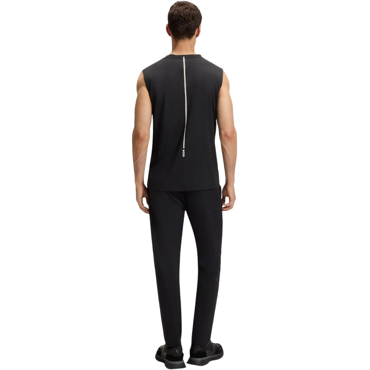 Black - Back - Boss Mens Quick Dry Active Tank Top