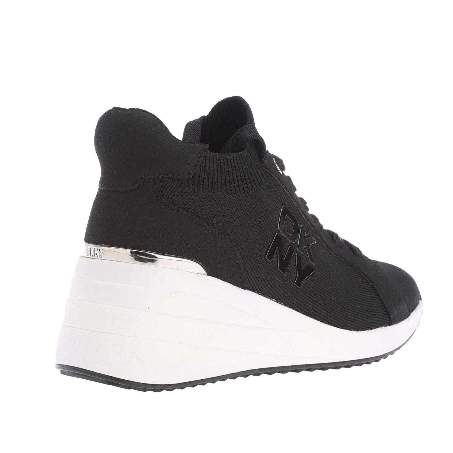 Black - Back - DKNY Womens-Ladies Kasia Platform Wedge Trainers