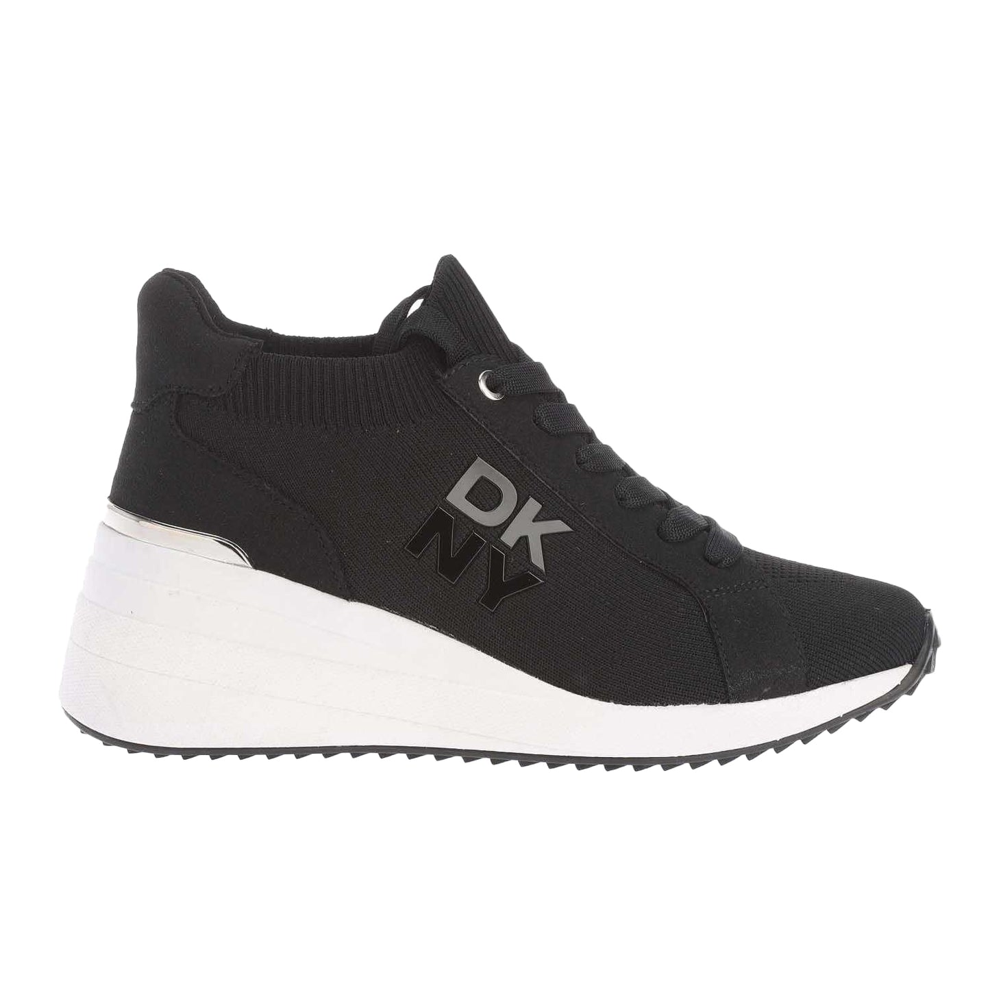 Black - Side - DKNY Womens-Ladies Kasia Platform Wedge Trainers