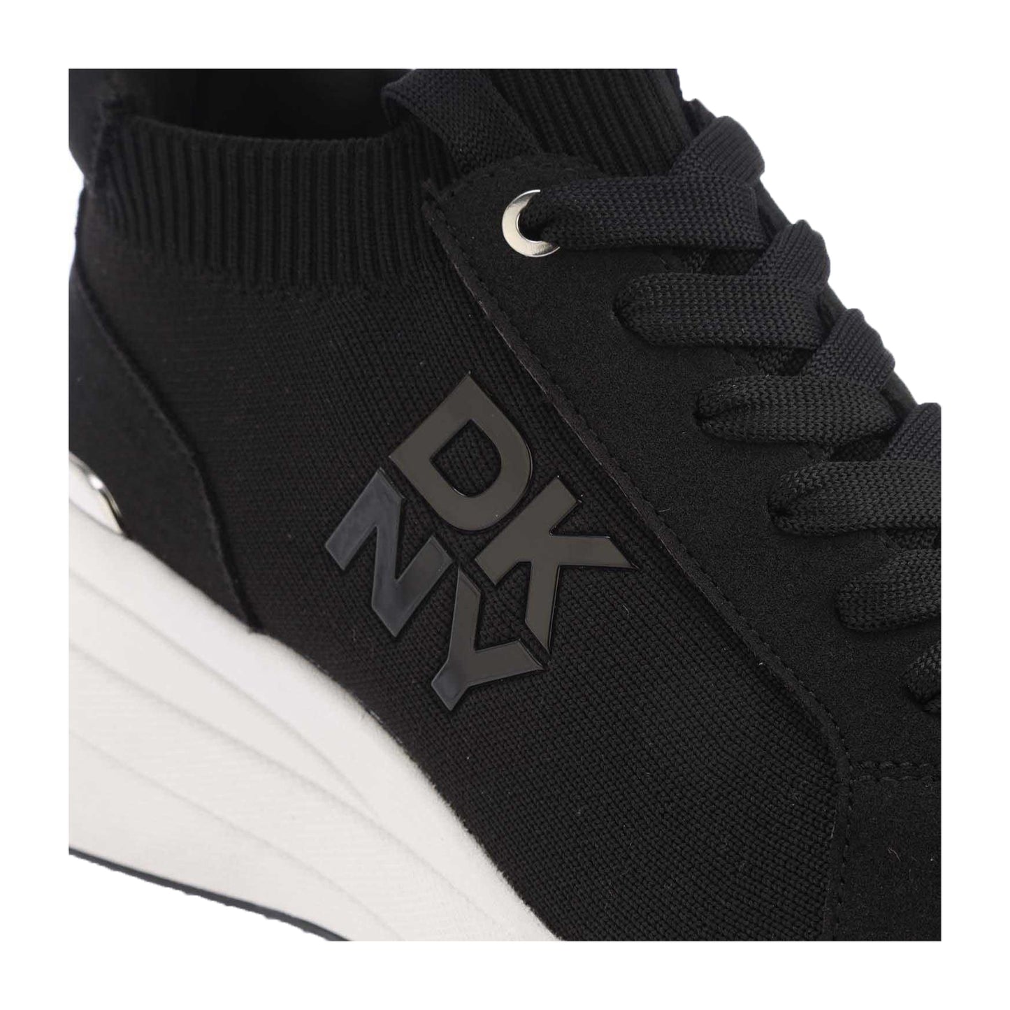 Black - Pack Shot - DKNY Womens-Ladies Kasia Platform Wedge Trainers
