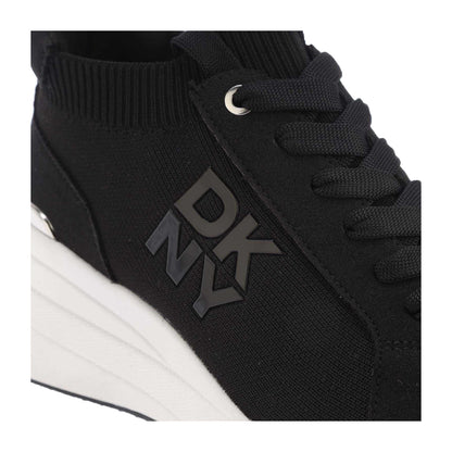 Black - Pack Shot - DKNY Womens-Ladies Kasia Platform Wedge Trainers