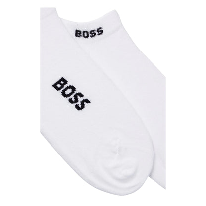 White - Back - Boss Unisex Adult Logo Ankle Socks (Pack of 2)
