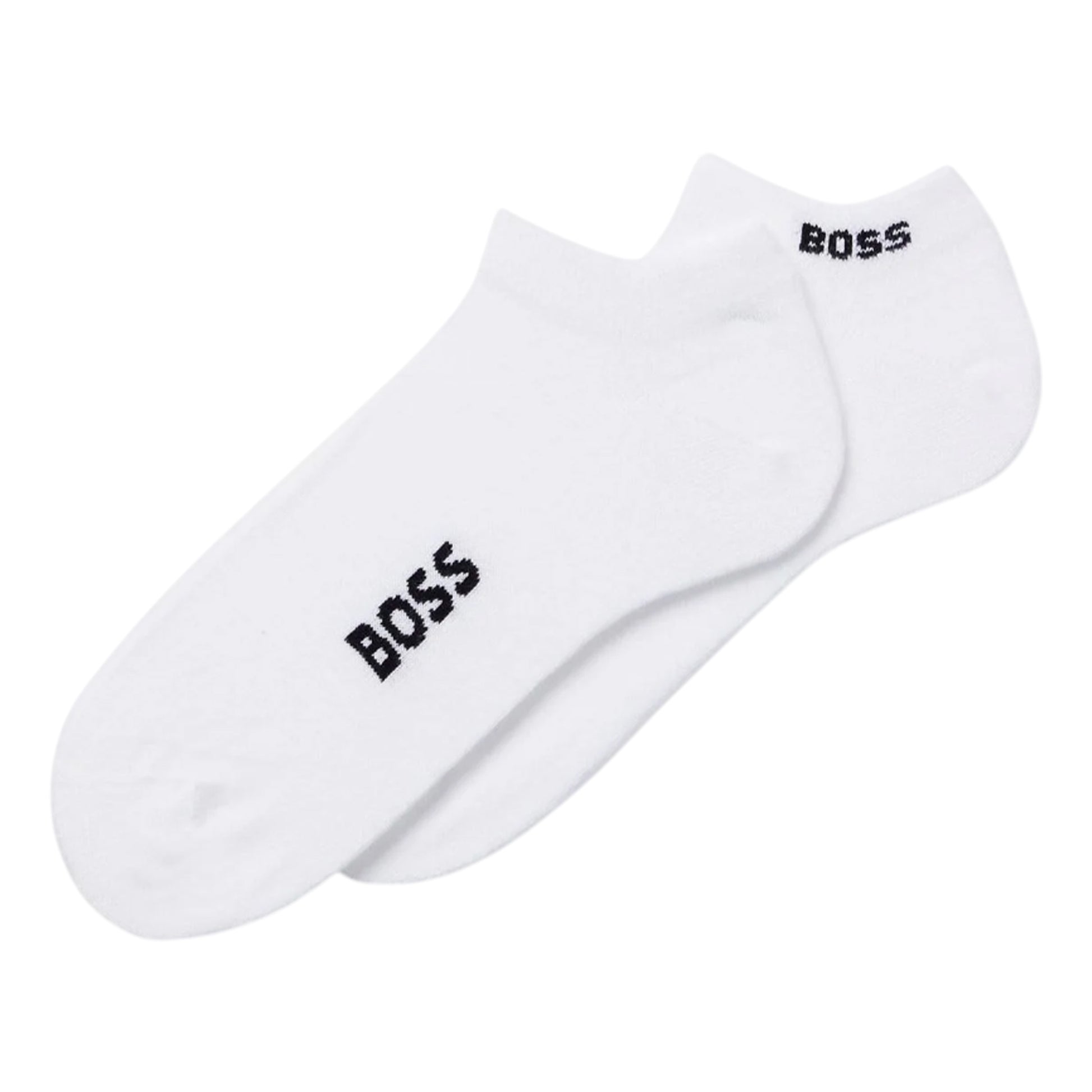 White - Front - Boss Unisex Adult Logo Ankle Socks (Pack of 2)