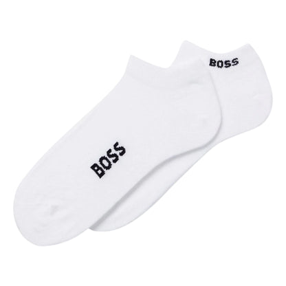 White - Front - Boss Unisex Adult Logo Ankle Socks (Pack of 2)