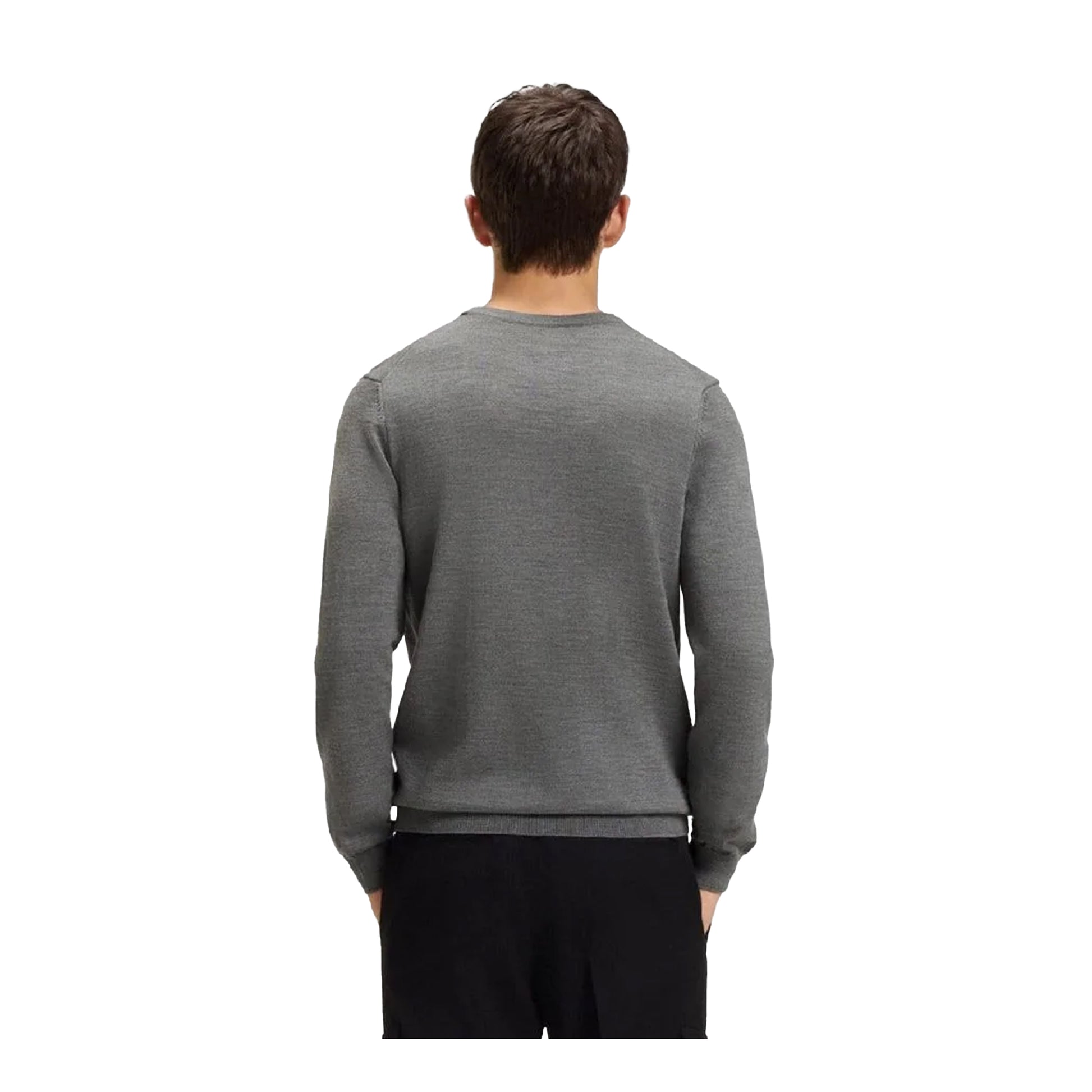 Grey - Back - Hugo Boss Mens San Cedric-M1 Crew Neck Sweatshirt