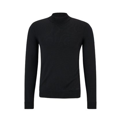 Black - Front - Hugo Boss Mens San Matteo-M Turtle Neck Jumper