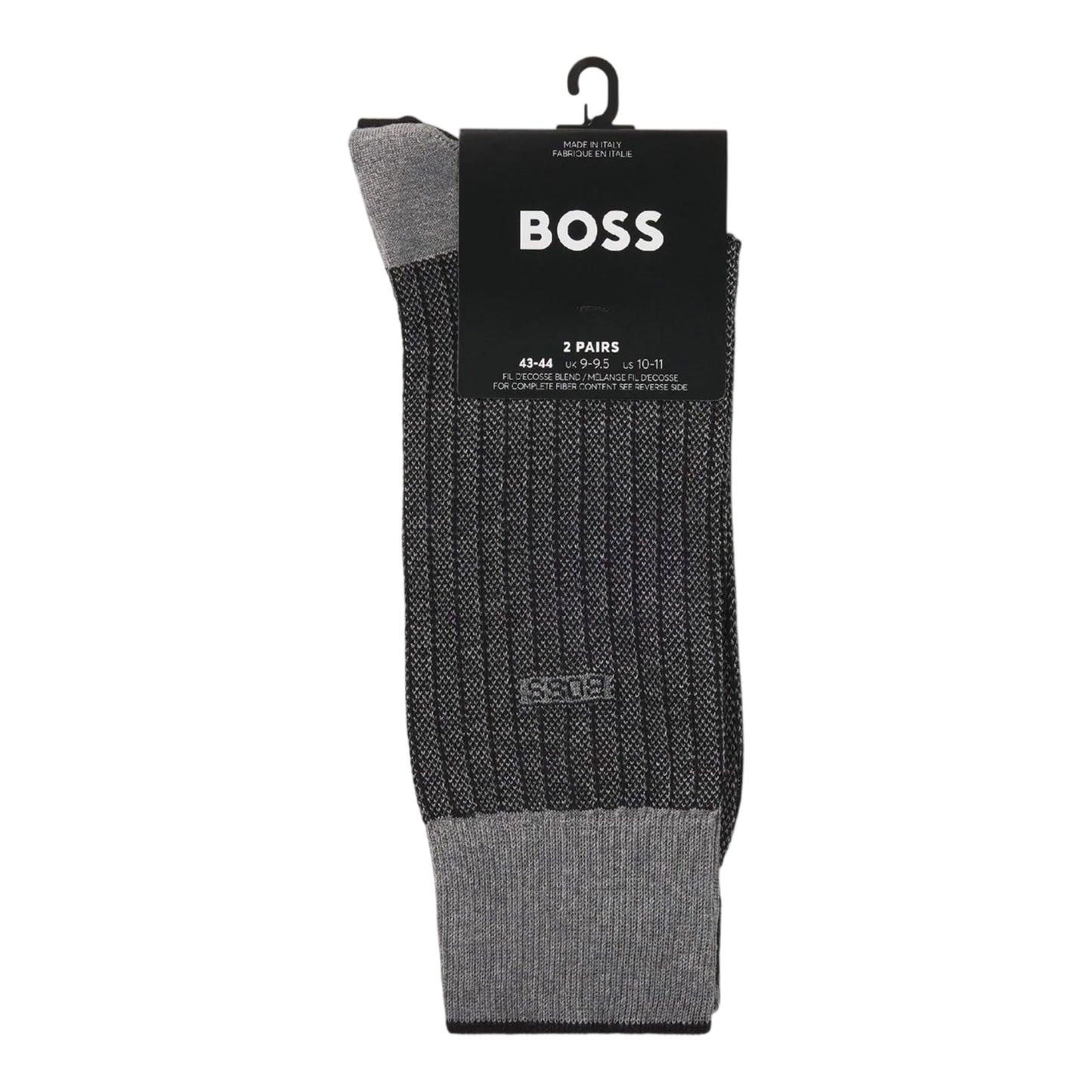 Black - Back - Boss Mens Logo Socks (Pack of 2)
