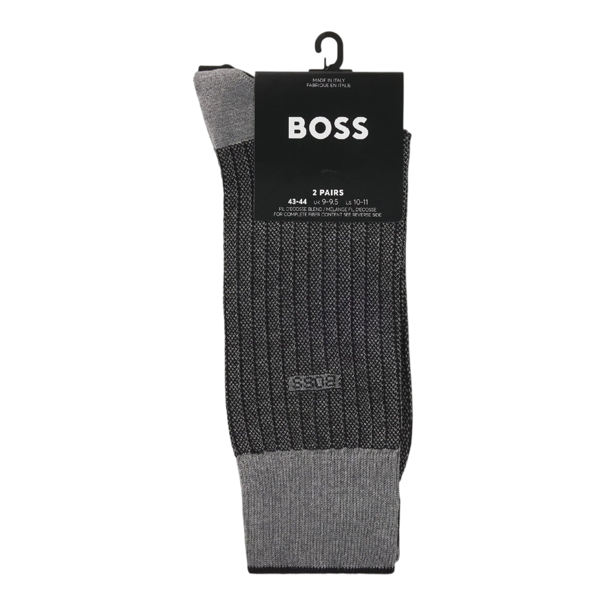 Black - Back - Boss Mens Logo Socks (Pack of 2)