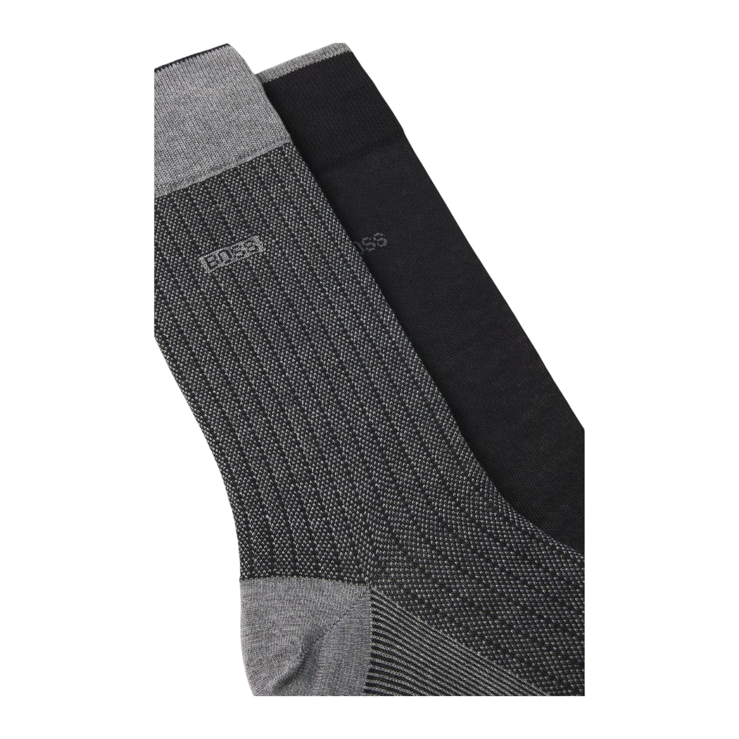 Black - Side - Boss Mens Logo Socks (Pack of 2)