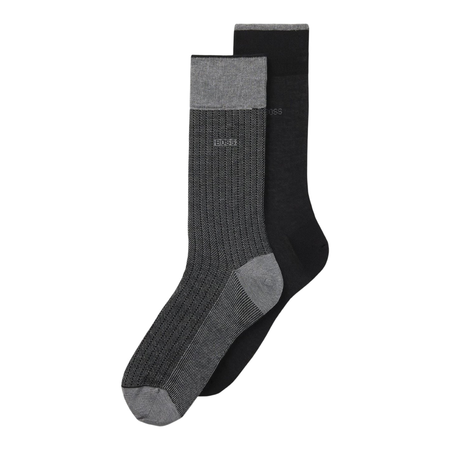 Black - Front - Boss Mens Logo Socks (Pack of 2)