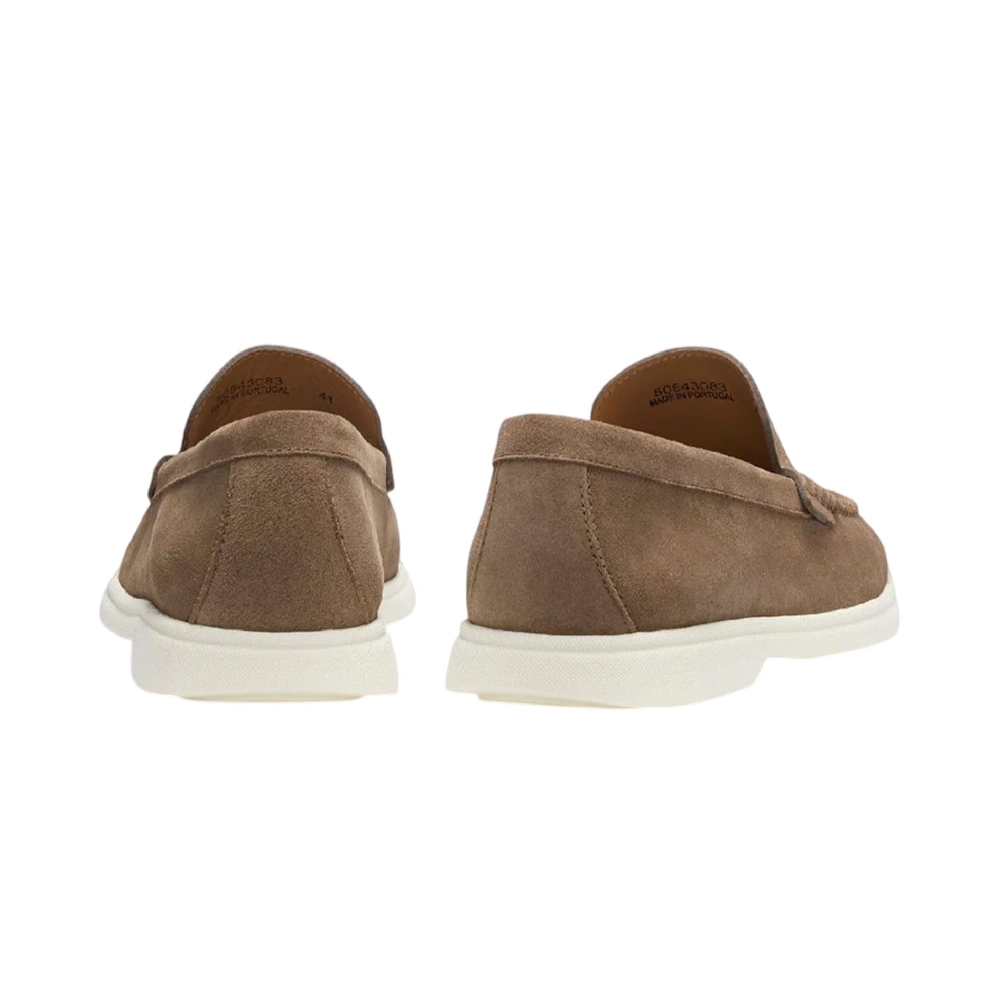 Beige - Back - Hugo Boss Mens Sienne Suede Loafers